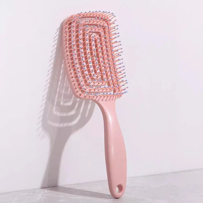 Elastic Massage Comb Hollow Out Hair Brush Scalp Massage Combs Hair Styling Detangler
