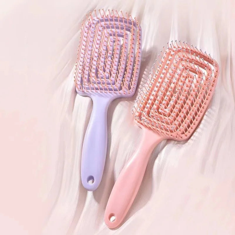 Elastic Massage Comb Hollow Out Hair Brush Scalp Massage Combs Hair Styling Detangler