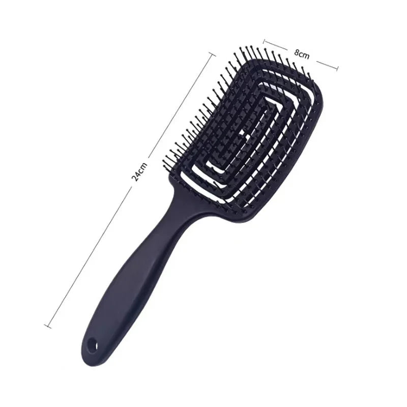 Elastic Massage Comb Hollow Out Hair Brush Scalp Massage Combs Hair Styling Detangler