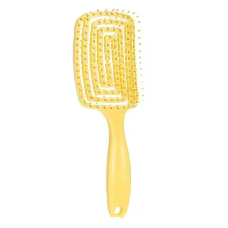 Elastic Massage Comb Hollow Out Hair Brush Scalp Massage Combs Hair Styling Detangler