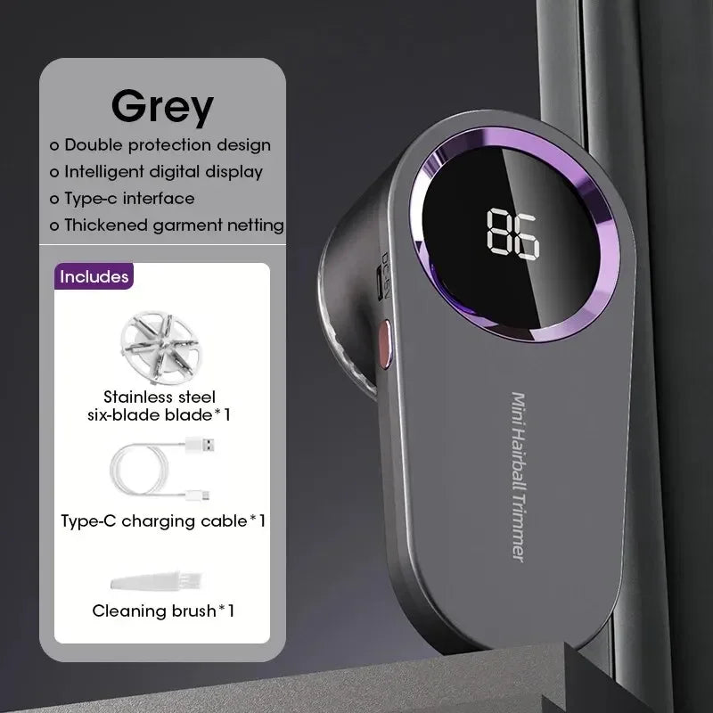 Lint Remover for Clothing LED Digital Electric Pellet Fluff Remover USB Rechargeable