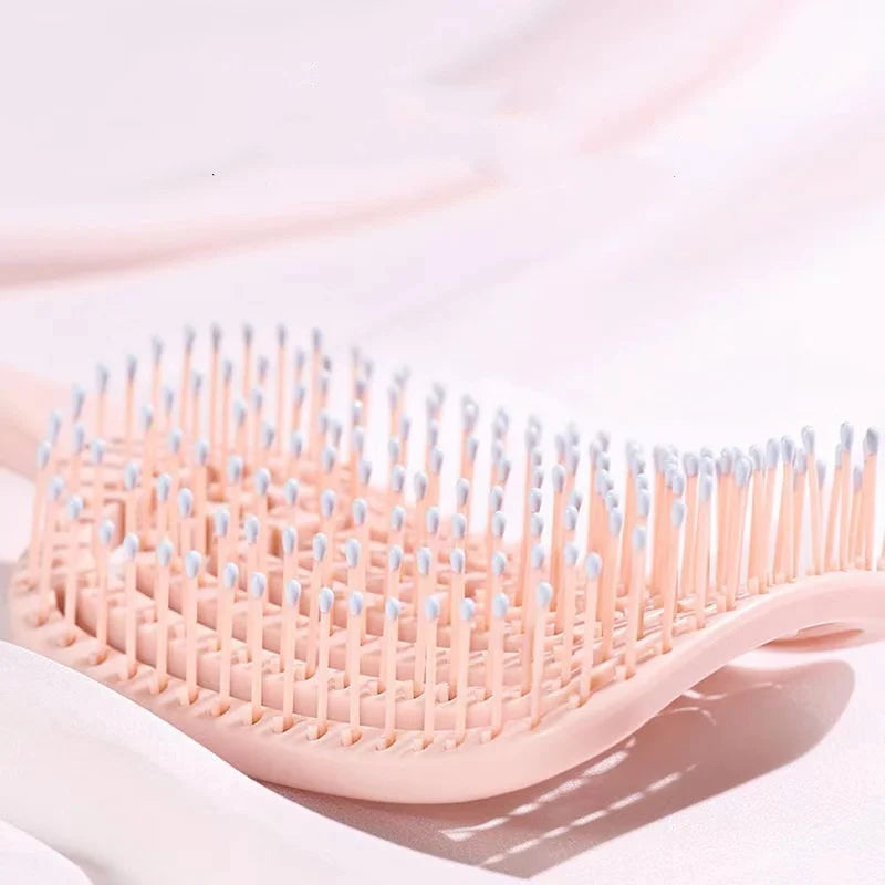 Elastic Massage Comb Hollow Out Hair Brush Scalp Massage Combs Hair Styling Detangler